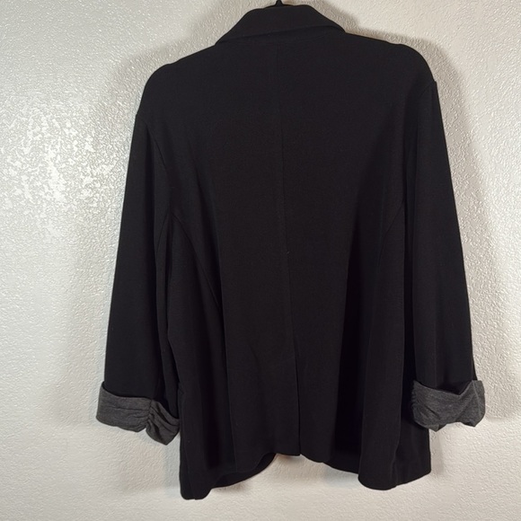 Skies are Blue Black Contrast Scrunch Cuff Knit Blazer Size 3X - Picture 7 of 9